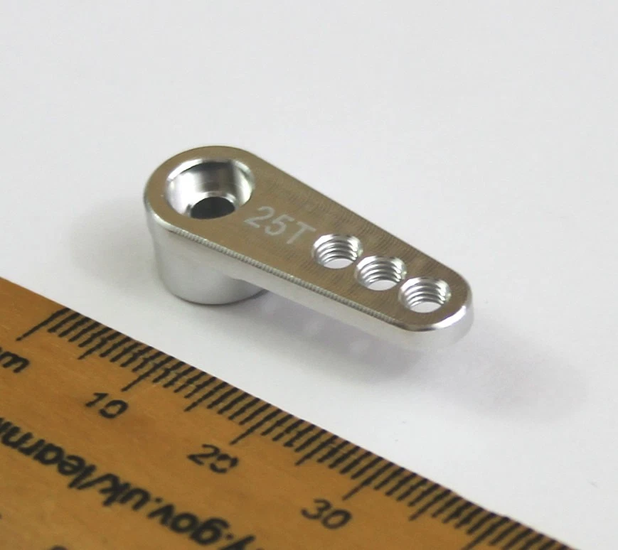 Silber Servohupe/Arm 25 Zähne/Zahn 25T Aluminium für Futaba RC Buggy/Flugzeug - Bild 3 von 4