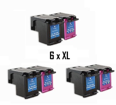 6x XXL Tintenpatronen Refill für Deskjet 2130 2132 Officejet 3834 3833  3630