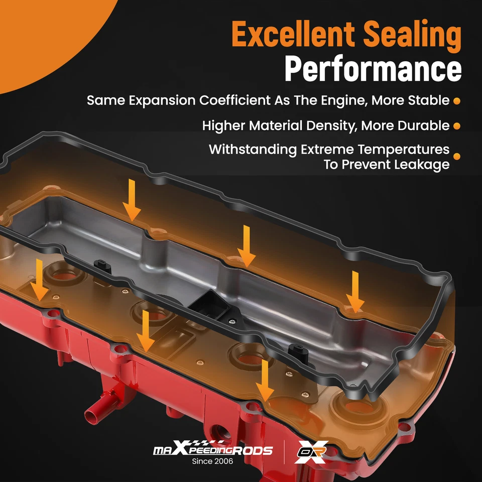 Cubiertas de válvula de aluminio rojo para Nissan Armada Titan Pathfinder QX56 5,6 L 2004-2016 Foto 4 de 4