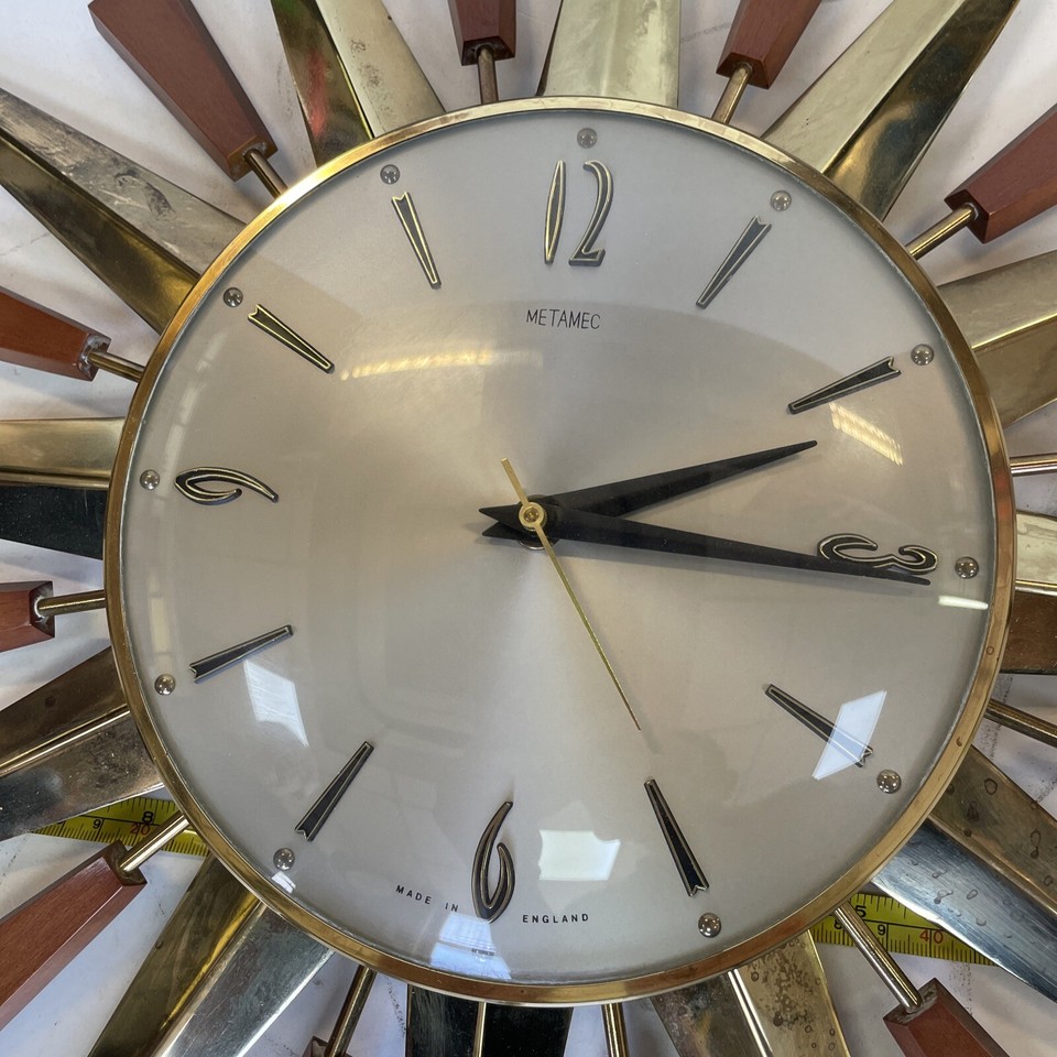 vintage metamec sunburst wall clock eBay