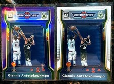 2020-21 Donruss Optic Giannis Antetokounmpo Air Defense Purple Prizm #1 Bucks