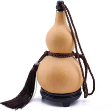 Chinese Natural Dried Gourd Water Bottle Hollow Calabash White Wine Jug