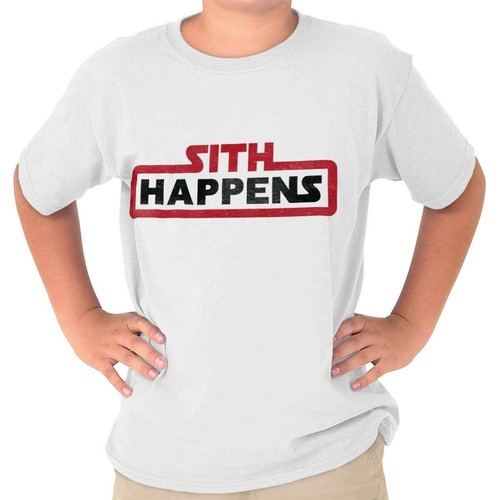 Funny Space Movie Villain Humor Sith Happens Youth Crewneck T Shirts Boy or Girl - Picture 8 of 9