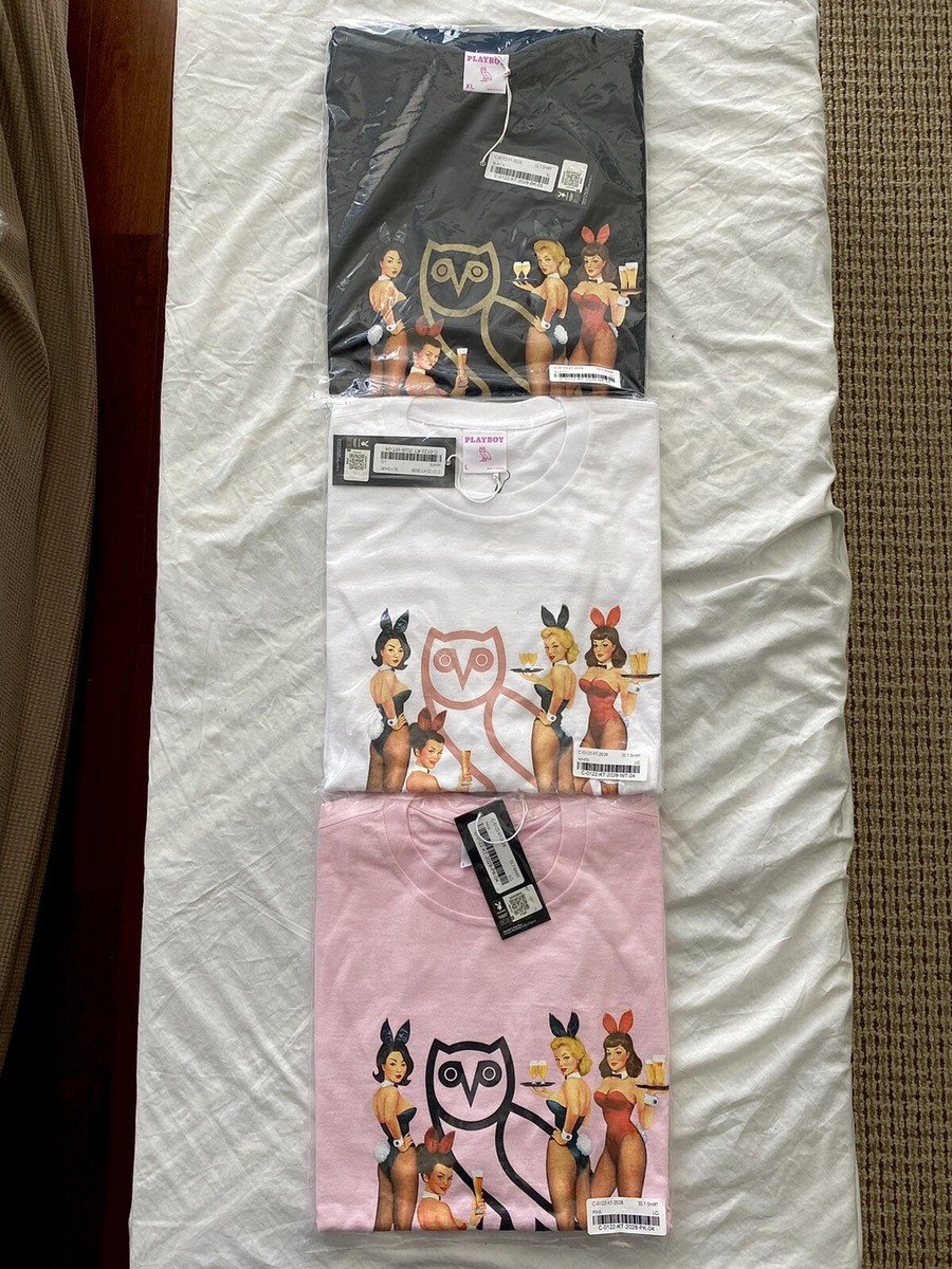 OVO X Playboy Bunny Owl Tee Black Gold Pink White October's