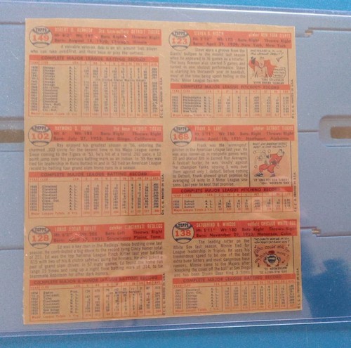 1957 TOPPS BASEBALL UNCUT 6 CARD PANEL Minoso Boone Bailey etc NICE - Picture 2 of 2