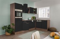 KüChe KüChenzeile WinkelküChe Eiche York Schwarz Oliver 280 X 172 Cm Respekta