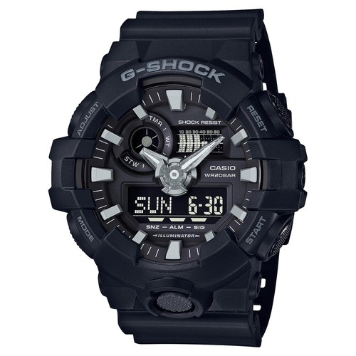 Casio Men's 'G Shock' Quartz Resin Casual Watch Black GA-700-1BCR - 第 1/5 張圖片