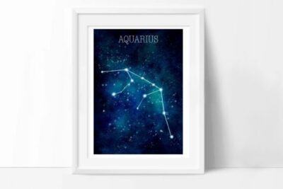 Aquarell Wassermann Sternzeichen Wandkunst A4 Bild Poster Kunstdruck Druck Deko 