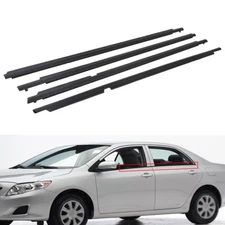 4Pc Window Moulding Weatherstrip Trim Seal Belt Fit For Toyota Corolla 2009-2012