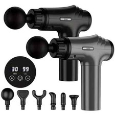 Portable Massage Gun with LED Touch Screen, Rechargeable Lithium Battery,6 Heads