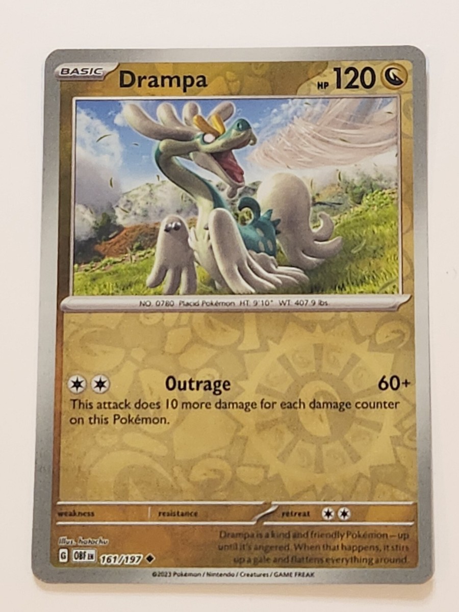 Pokemon TCG SV3 Obsidian Flames 161/197 Drampa Rev Holo Card Pokemon TCG SV3 Obsidian Flames 161/197 Drampa Rev Holo Card