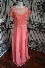 SR771 MORI LEE 124 SZ 12 CORAL $199   BRIDESMAID PARTY FORMAL DRESS GOWN
