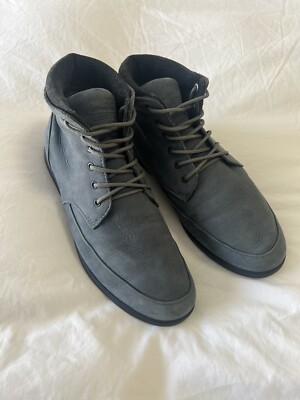 Clae | Men s SZ 8.5 | Hamilton Leather Casual Sneakers Grayish Blue | High Top
