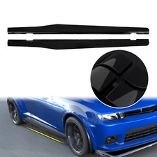 Glossy Black Side Skirts Extension Splitter For 2010-2015 Chevy Camaro Lt Ls Ss