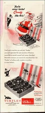 1952 Vintage ad Demet's inc. Turtles retro Chocolate Art Christmas Gift Santa