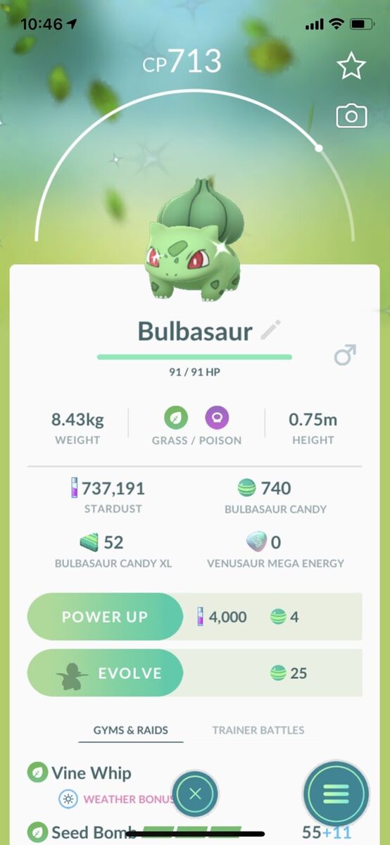 Pokemón Go - Shiny Bulbasaur - Registered Trade Or 30 Days