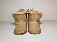 Bearpaw Baby Boots Real Leather Booties Faux Fur 6-12 Months New in Box