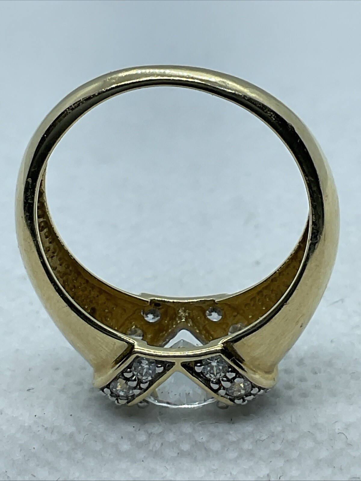 AWESOME Solid 14K Yellow Gold Solitaire White CZ … - image 10