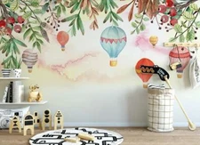 3D Balloon Floral Wallpaper Wall Mural Removable Self-adhesive Sticker 1013