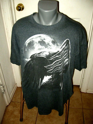 Eagle over Moon Vintage  Y2K Gildan 2XL LRG Shirt 50/50 Shirt