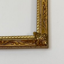 Vintage Gold Filigree Photo Picture Frame Ornate Brass Plated Metal 7.5 x 9.5 in