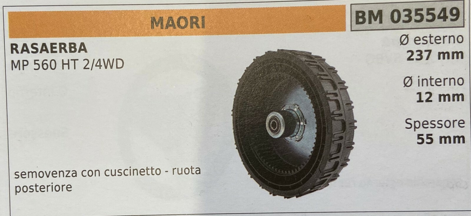 Offerta Ruota Rasaerba Maori BM035549 - Qualità Brumar al Miglior Prezzo