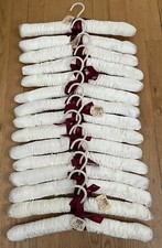 LOT OF 15 Victoria's Secret Padded Ivory Satin Lingerie Hangers Vintage 1997