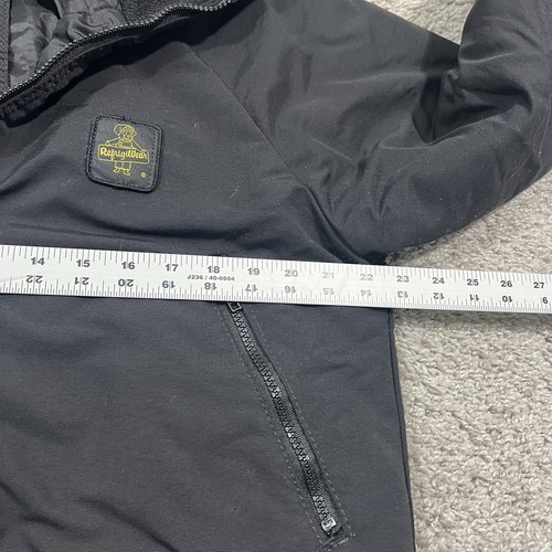 RefrigiWear Bomber Jacket Mens Medium Insulated WorkWear Fleece Collar Black Zip - Picture 9 of 13