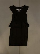 Alice + Olivia Employed Black Peplum Sheath Dress Size S Small