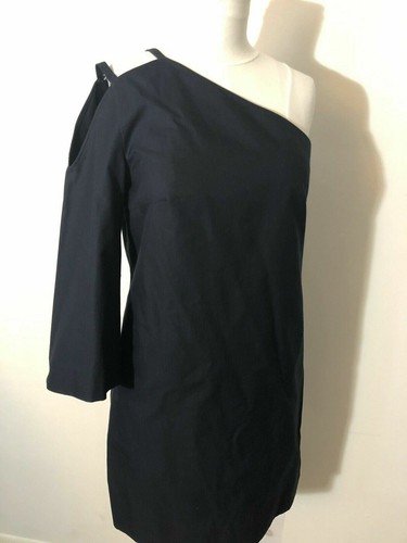 LEWIT ONE SHOULDER Short TUNIC NAVY NIGHT DRESS sz 6 Black New Nordstrom - Picture 6 of 12