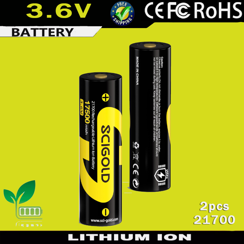 Scigold Rechargeable 3.6v Batteries 17500mWh (2pack) 5000mah battery