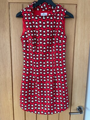 Bright & Beautiful Company Red Lined Shift Dress Size 8 XS Spades Pattern