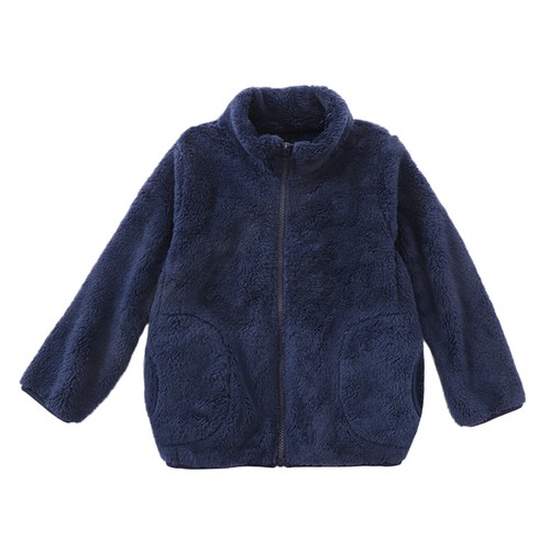 Kids Children Boys Girls Sherpa Fleece Coats Long Sleeve Full Zip Winter Jacket - Picture 9 of 20
