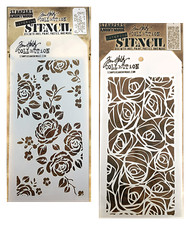 Tim Holtz Rose Stencil 2 Layering Stencils Floral Mixed Media Flower Pattern Set