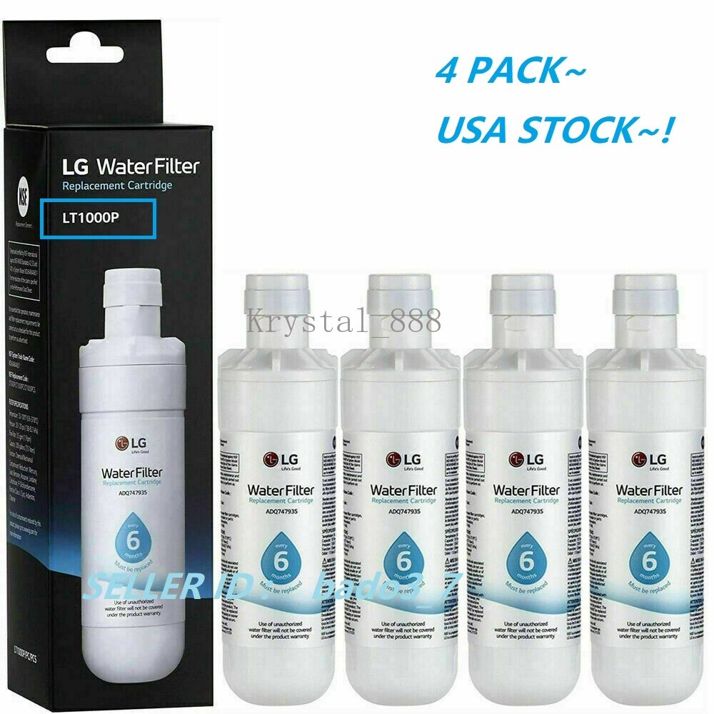 4 PACK Refresh Refrigerator Ice Water Filter LG LT1000P ADQ747935 GF