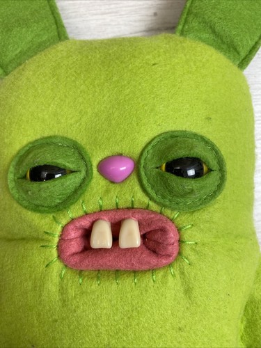 Fuggler 22cm Funny Ugly Monster Rabid Rabbit Green 8" Soft Toy Plush Tag cut off - Picture 3 of 9