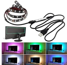 LED Strip Light USB RGB 0.5M, 1M OR 2M TV LED Backlight Kit 5V + Remote Control