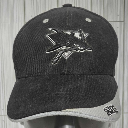 Cappello uomo San Jose Sharks NHL Twins Enterprise cinturino berretto posteriore NOS etichette vintage - Foto 2 di 12