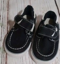 Boys 5C Nautica Baby- Toddler Shoes. Black Strap Loafers. Gently Used Size 5K