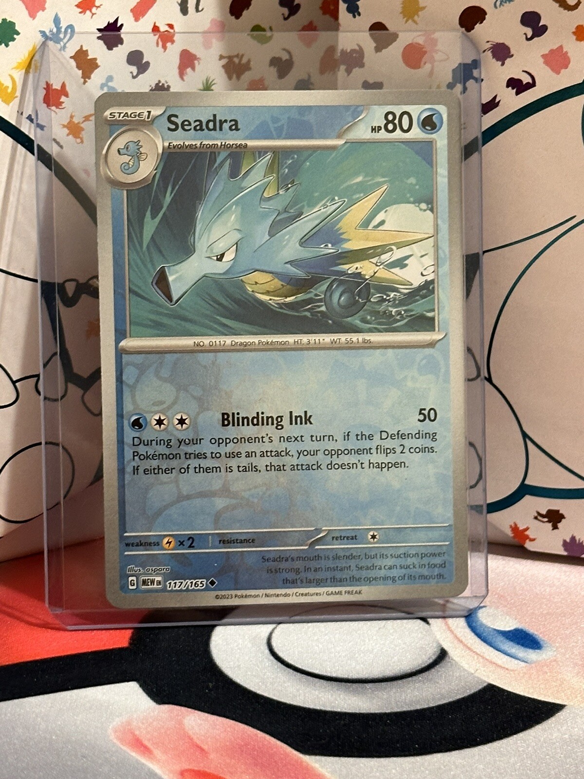 SEADRA 117/165 151 POKEMON (REVERSE HOLO, NM) ENGLISH