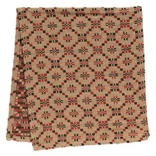 NEW FARMHOUSE TABLE RUNNER COUNTRY SNOWFALL 56" x 14"Cotton Red Green Tan Winter