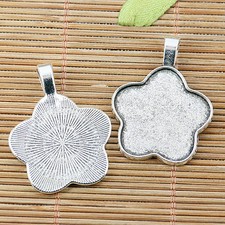 6pcs tibetan silver color flower frame cabochon settings EF2446