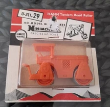 HO UMEX Minimovers HAMM 2 Wheel Tandem Road Roller  U-311 Orange L12 New