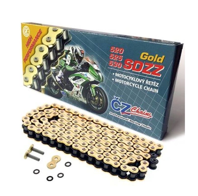 Chaîne 525 SDZZ haute performance 106 maillons en acier forgé et anneaux X-Ring
