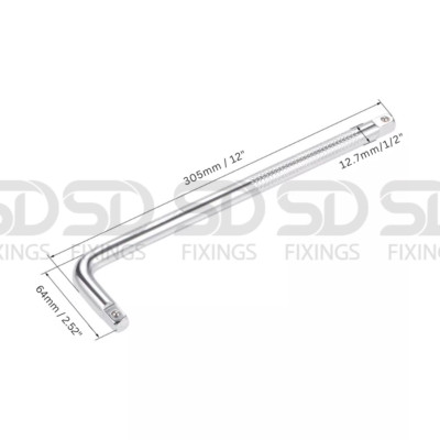 1/2 Zoll Antrieb Vierkant Cr-V Stahl L-Form Steckschlüssel Unterbrecher Verlängerung Schraubenschlüssel 300 mm