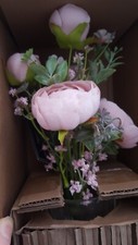 Next Artificial Pink Peonies Arrangement in Vase Medium Faux Silk