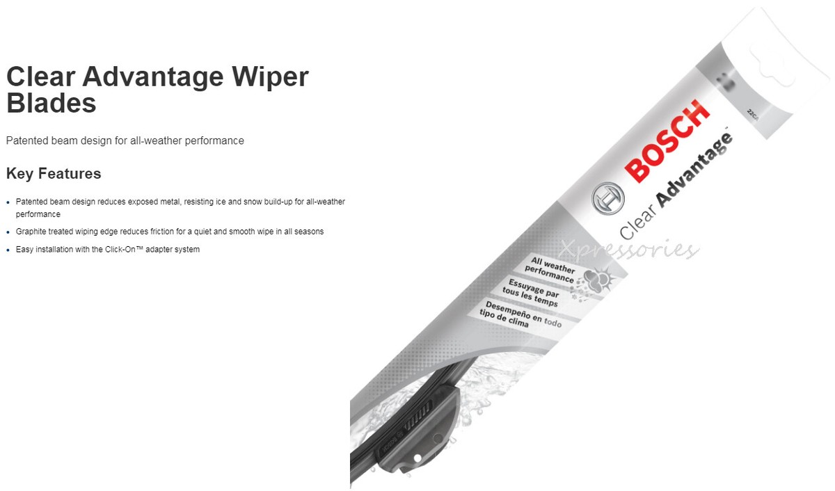 Pair Of Front Wiper Blades Pair Of 18" Bosch Direct Connect Wiper Blades - Front Left & Right, Easy Install, Made In Germany Bosch Envision Wiper Blade - Foto 3