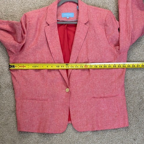 Draper James RSVP Coral Pink Linen Blend Single Button Blazer Jacket Women XXL - Picture 5 of 11