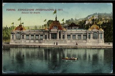 Postcard Torino, Esposizione Internazionale 1911, Palazzo del Brasile 1911 