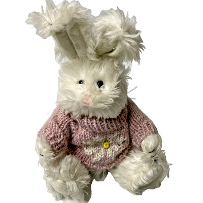 Vintage Berkely Design Bunny 1994 Plush Stuff Rabbit Wearing Pink Sweater 10 in